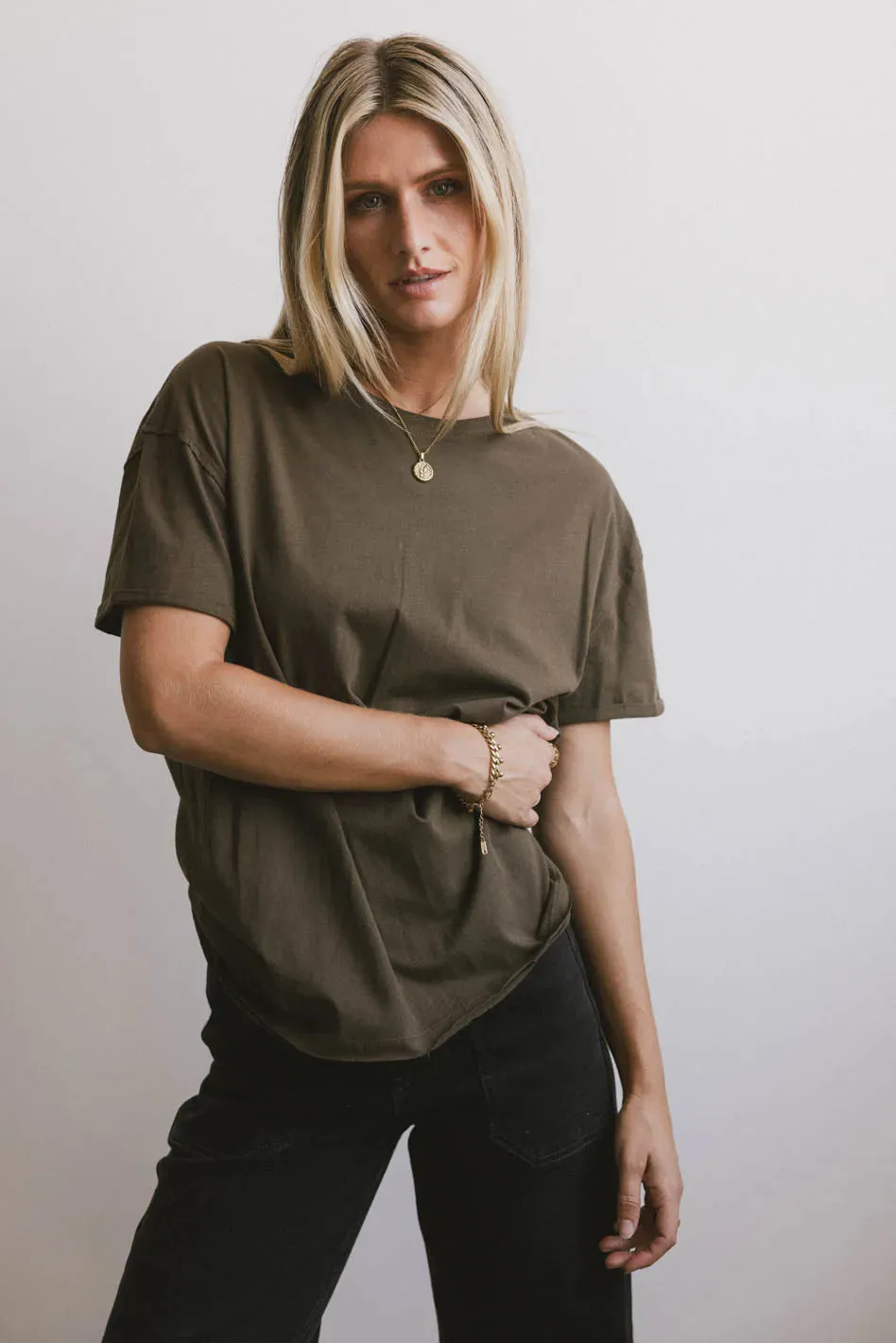 Gunner Basic Tee in Dark Olive - FINAL SALE sold by bohme