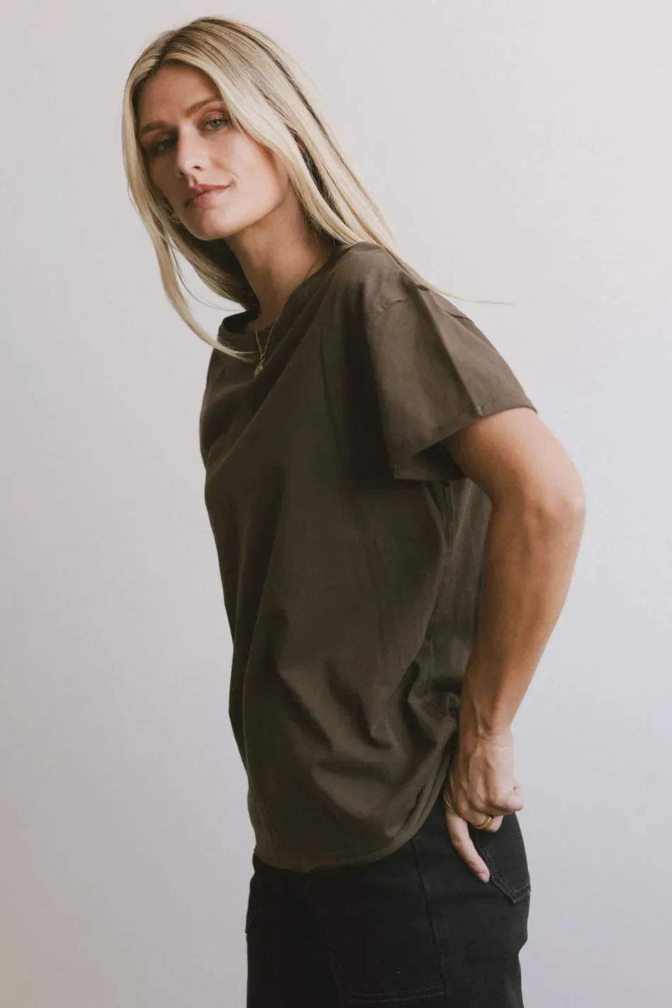 Gunner Basic Tee in Dark Olive - FINAL SALE sold by bohme product image thumbnail 4