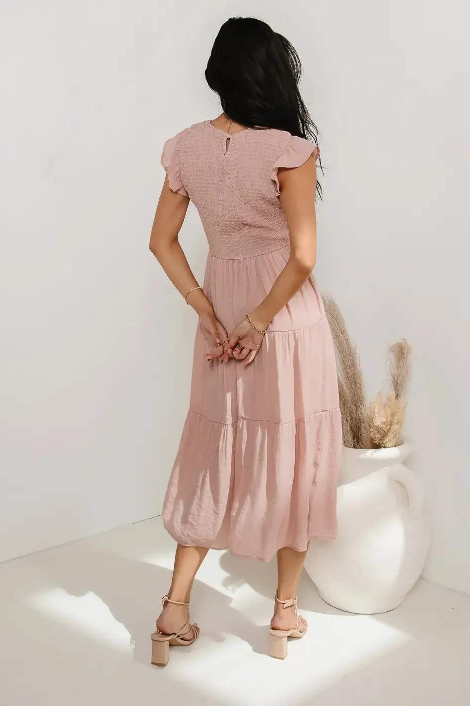 Declan Midi Dress in Blush - FINAL SALE sold by bohme product image thumbnail 3
