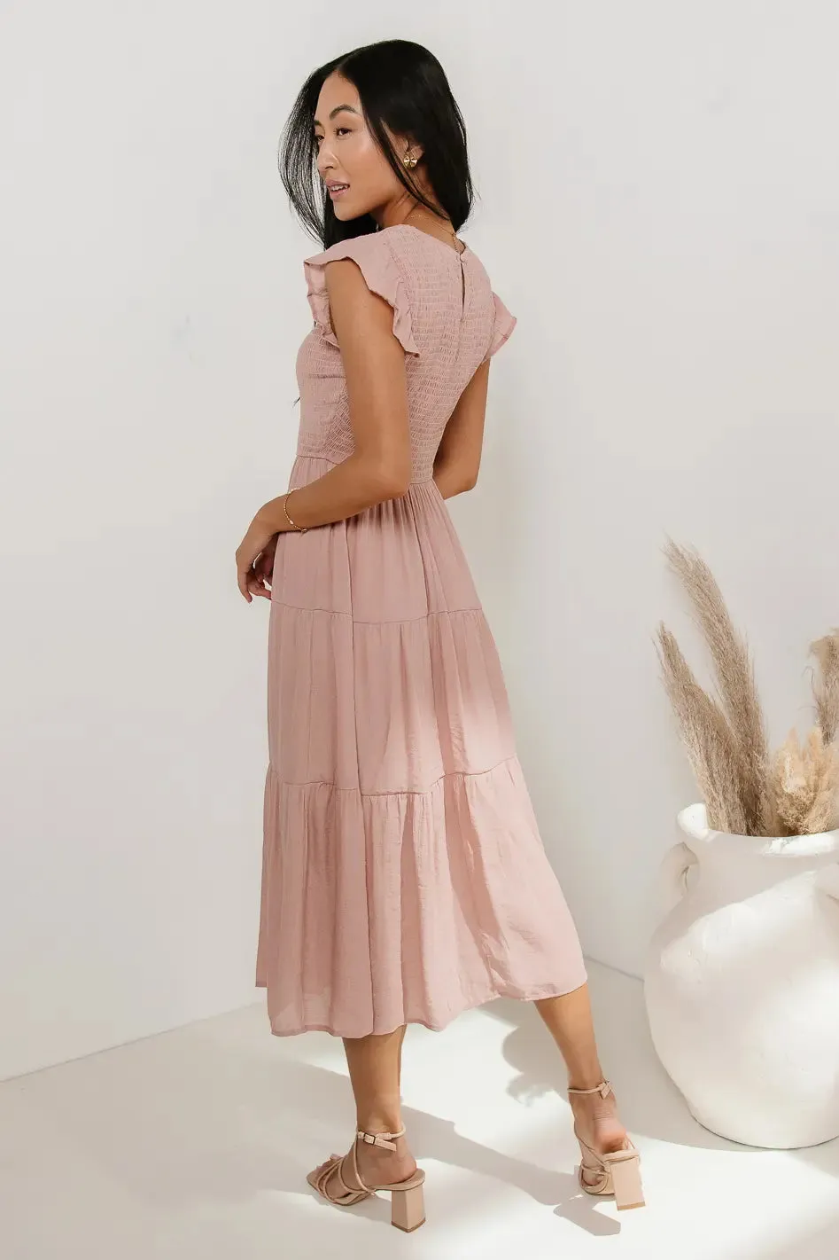 Declan Midi Dress in Blush - FINAL SALE sold by bohme product image thumbnail 2