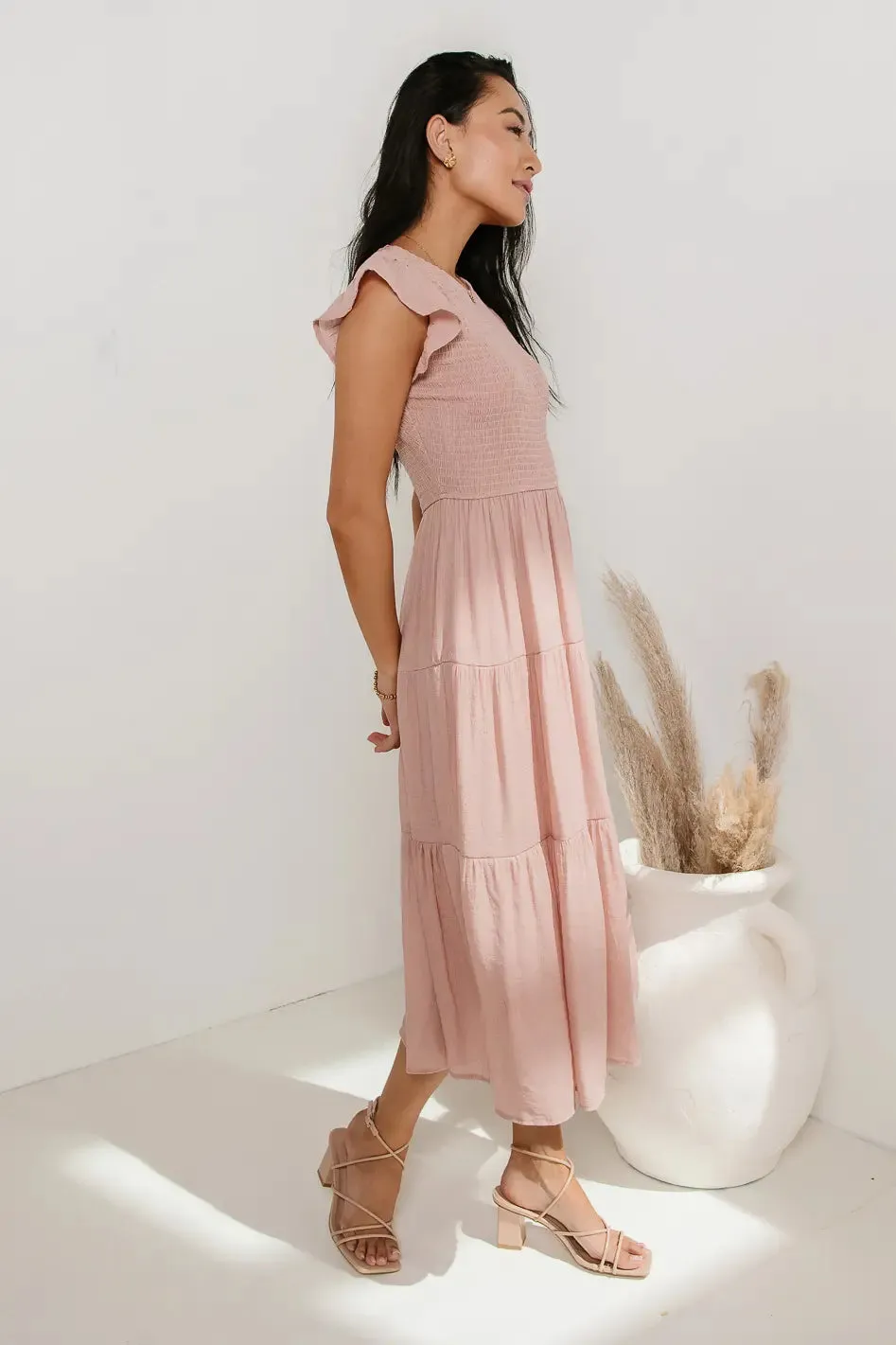 Declan Midi Dress in Blush - FINAL SALE sold by bohme product image thumbnail 4