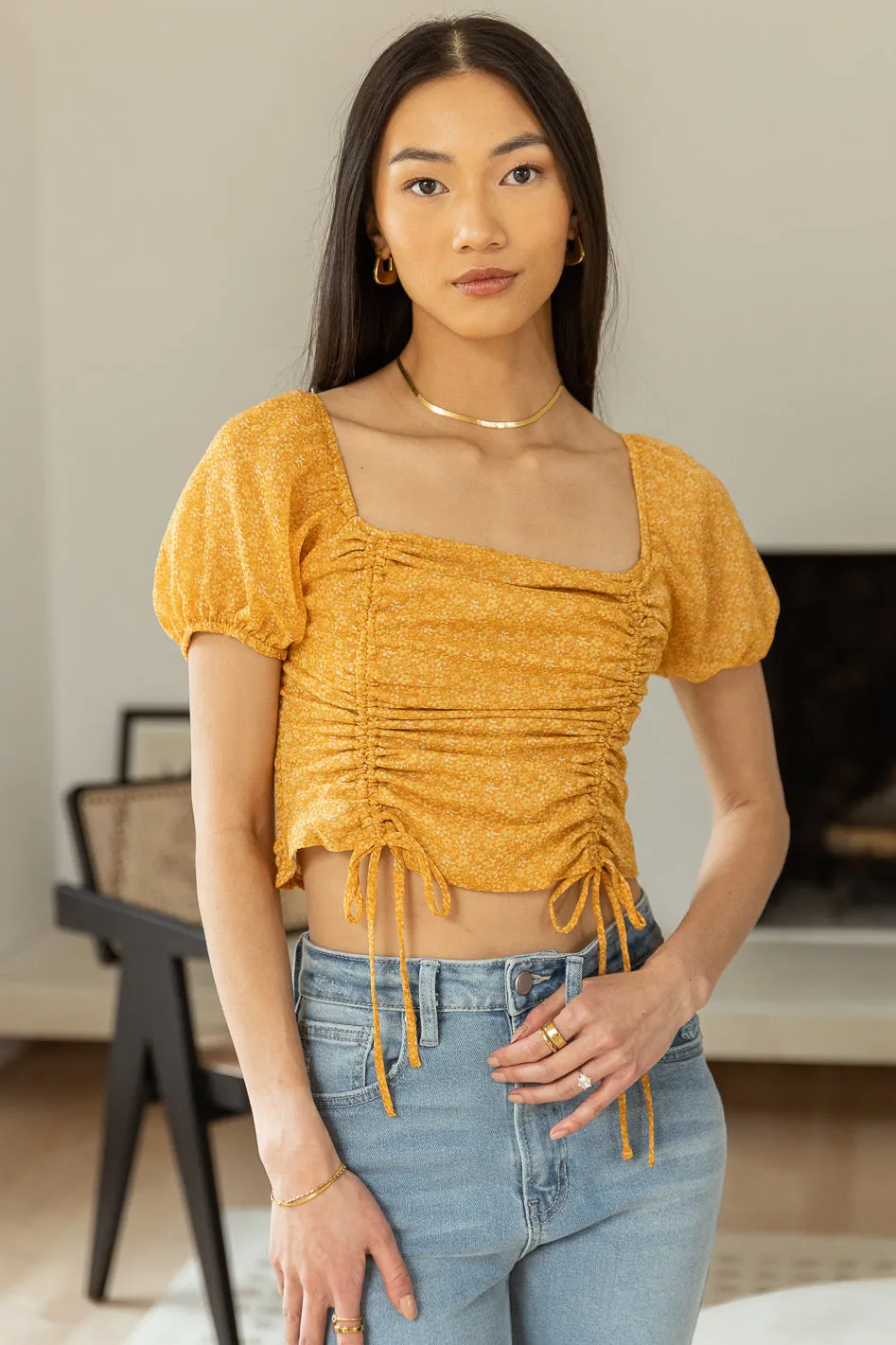 Chloe Ruched Crop Top - FINAL SALE sold by bohme product image thumbnail 3