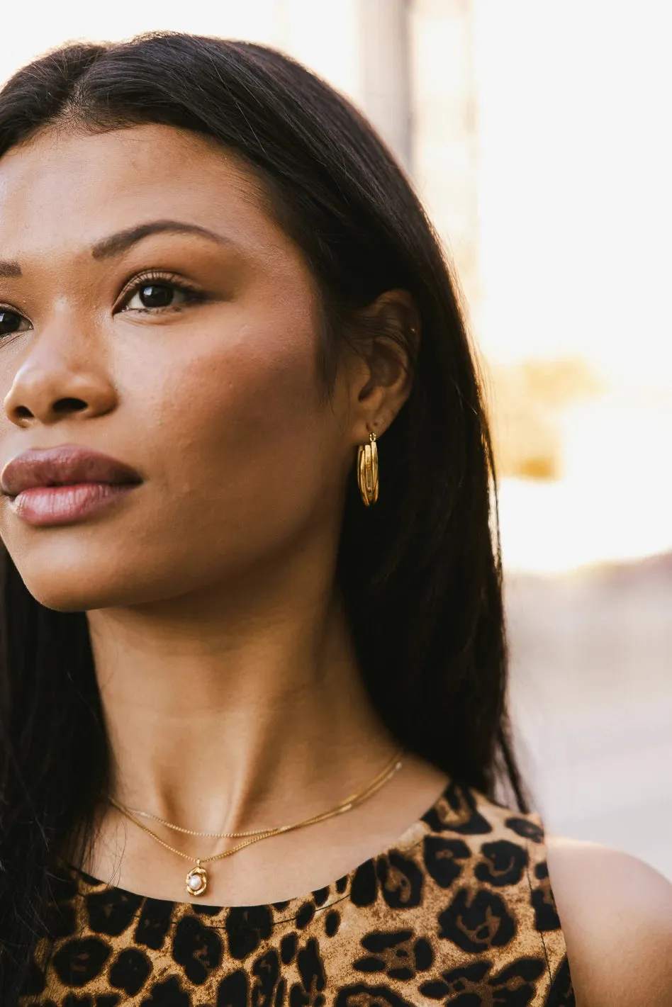 Esme Oval Hoop Earrings - FINAL SALE sold by bohme product image thumbnail 2