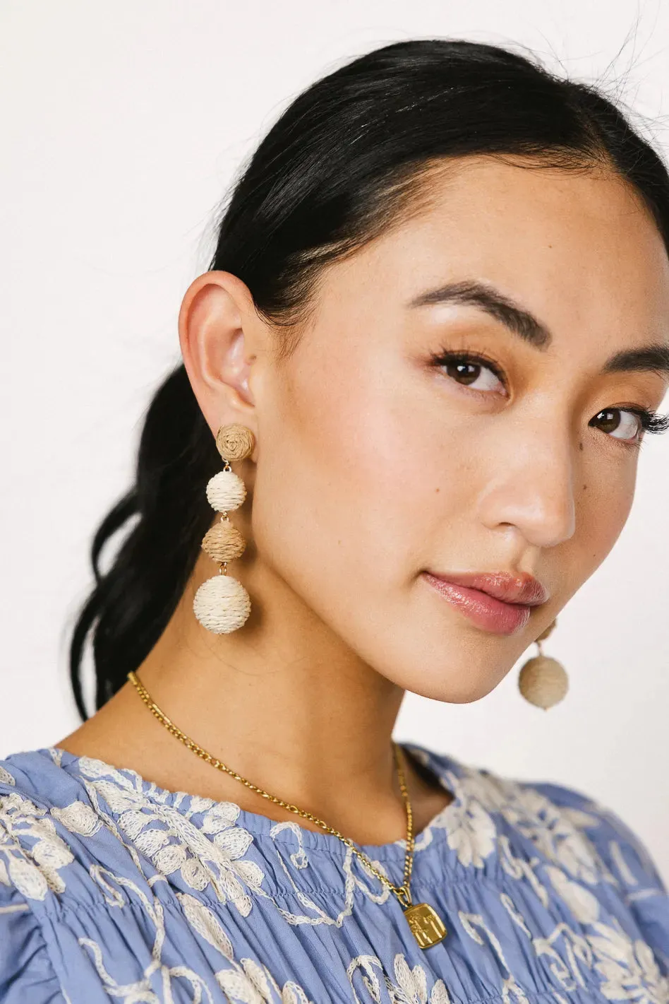 Tara Straw Bead Earrings sold by bohme product image thumbnail 2