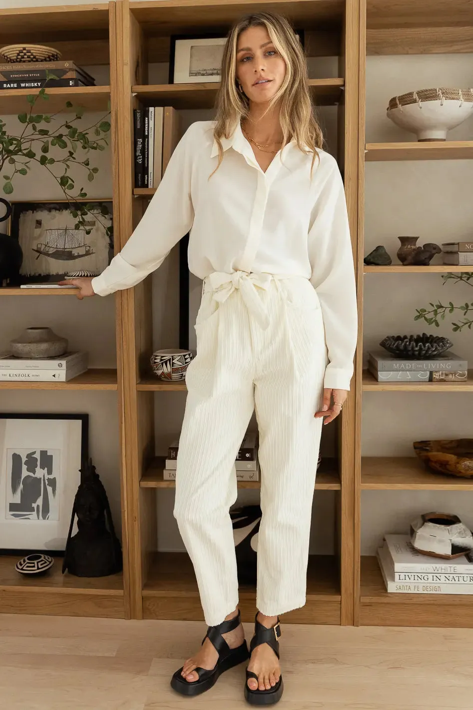 Nyra Corduroy Pants in Ivory - FINAL SALE sold by bohme product image thumbnail 3