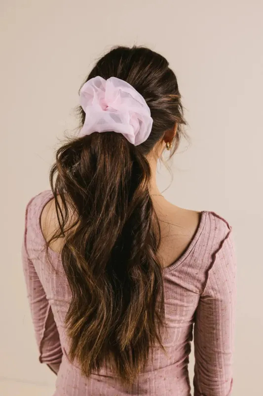 Organza Oversized Scrunchie in Pink sold by bohme