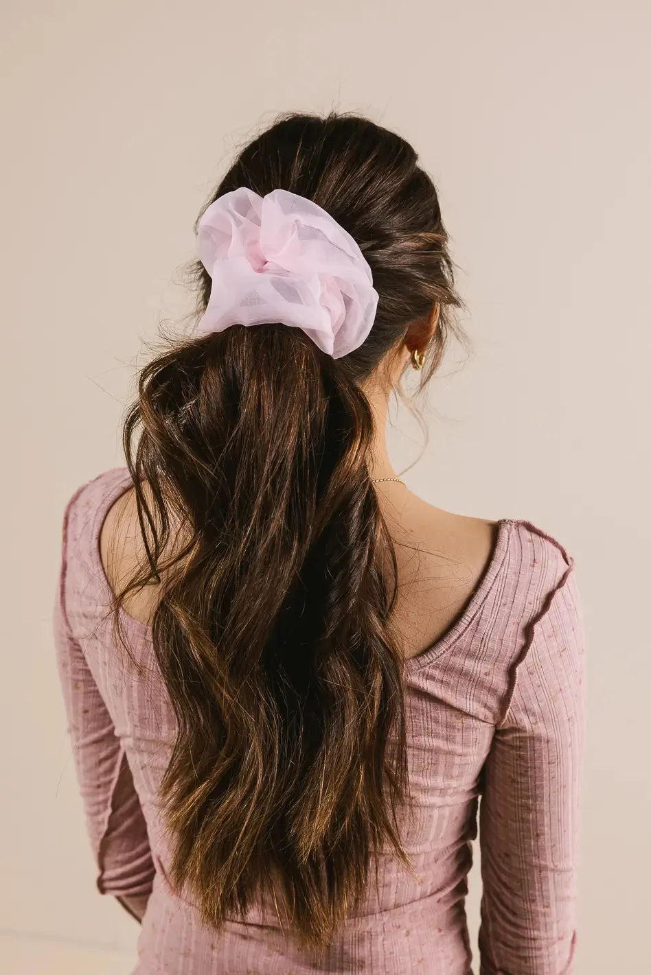 Organza Oversized Scrunchie in Pink - FINAL SALE sold by bohme