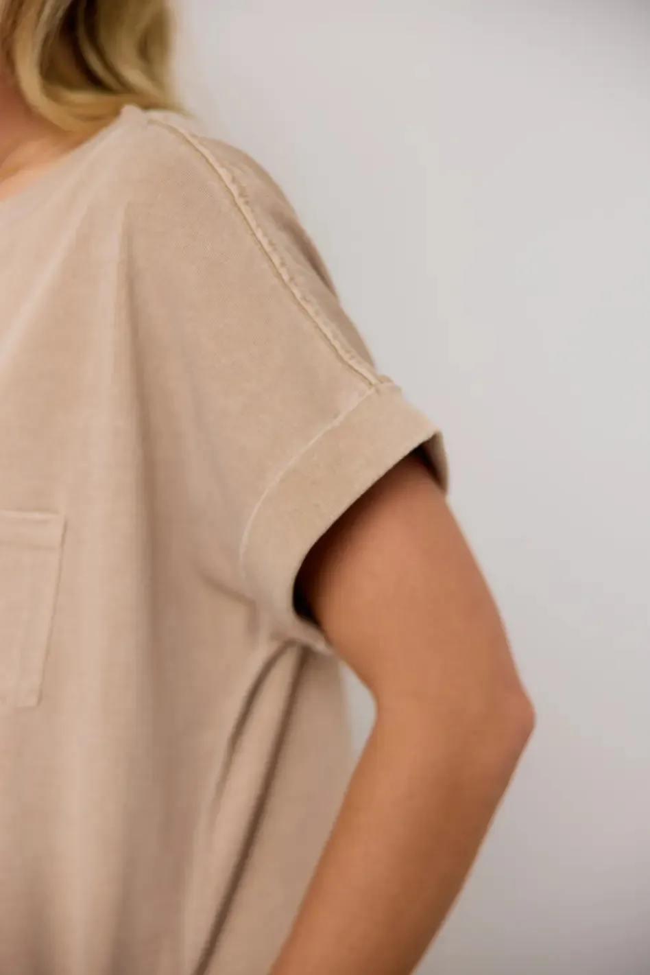 Grace T-Shirt Dress in Tan - FINAL SALE sold by bohme product image thumbnail 4