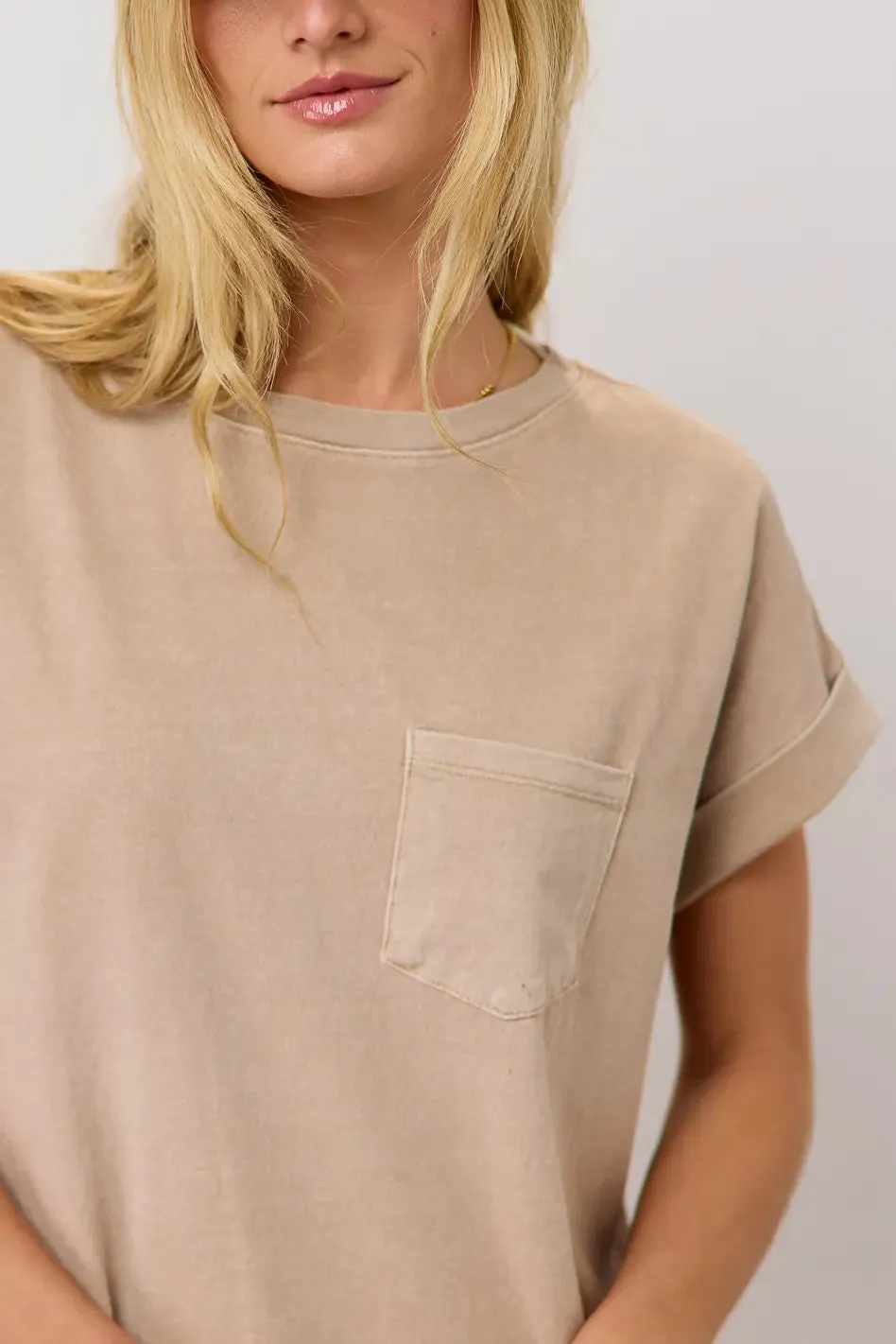 Grace T-Shirt Dress in Tan - FINAL SALE sold by bohme product image thumbnail 3