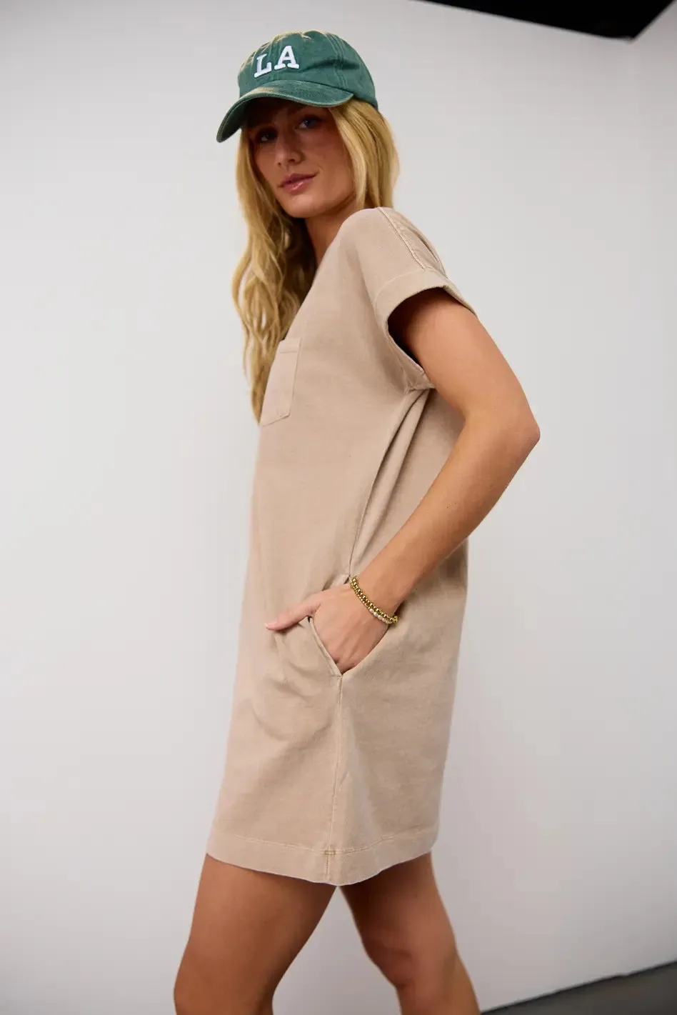Grace T-Shirt Dress in Tan - FINAL SALE sold by bohme product image thumbnail 2