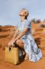 Alena Eyelet Lace Dress in Blue - FINAL SALE sold by bohme