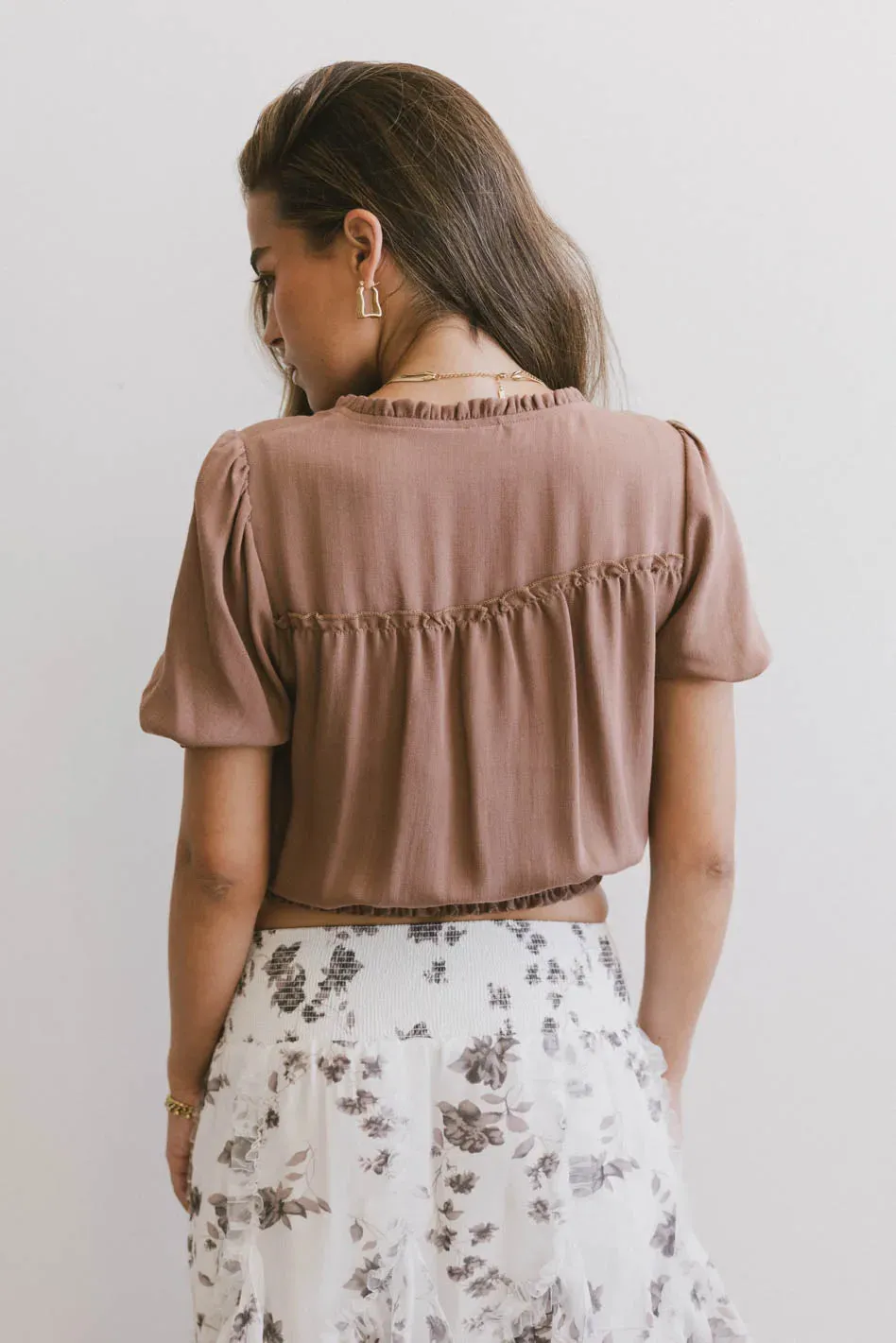 Pax Smocked Blouse in Rust - FINAL SALE sold by bohme product image thumbnail 2