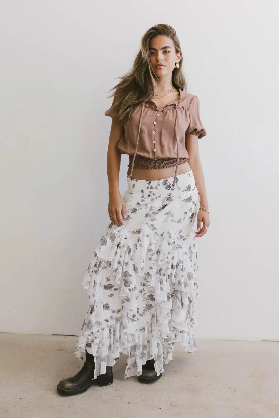 Pax Smocked Blouse in Rust - FINAL SALE sold by bohme product image thumbnail 3