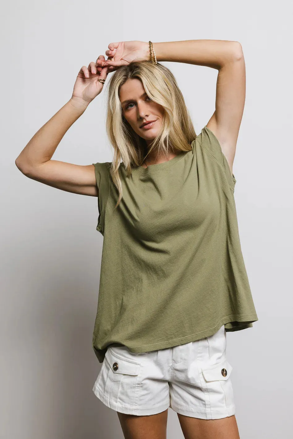 Aviana Muscle Tee in Moss - FINAL SALE sold by bohme