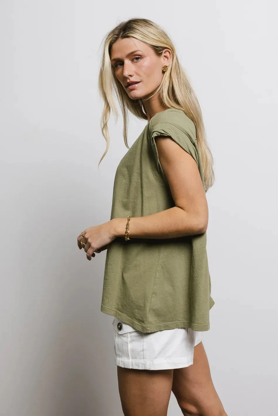 Aviana Muscle Tee in Moss - FINAL SALE sold by bohme product image thumbnail 4