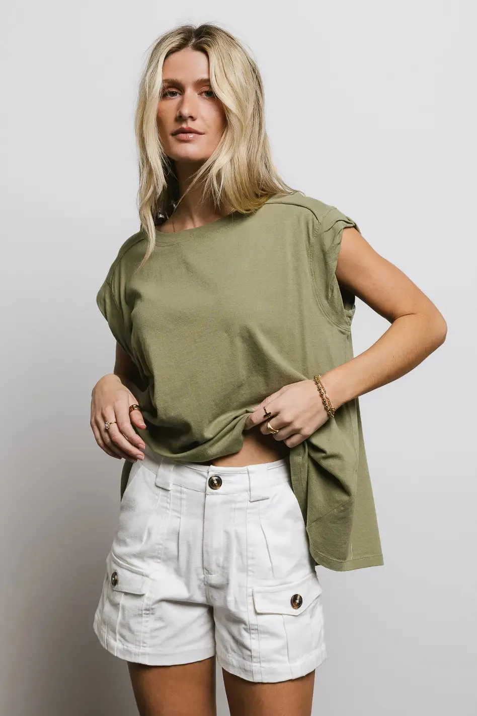 Aviana Muscle Tee in Moss - FINAL SALE sold by bohme product image thumbnail 5