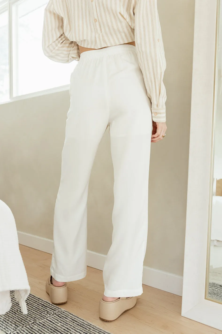 Freya Tencel Pants in White - FINAL SALE sold by bohme product image thumbnail 2
