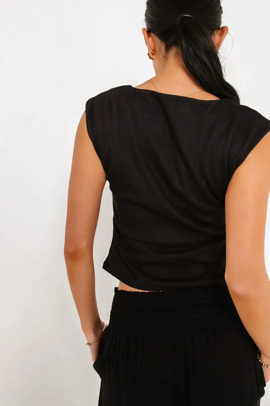 Aella Ribbed Top in Black - FINAL SALE sold by bohme product image thumbnail 2