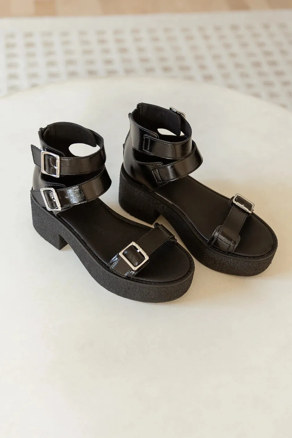 Alexia Platform Sandals in Black - FINAL SALE sold by bohme product image thumbnail 4