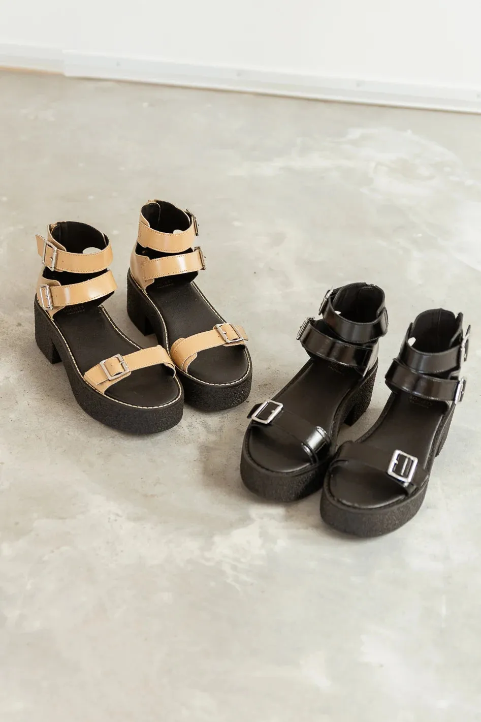 Alexia Platform Sandals in Black - FINAL SALE sold by bohme