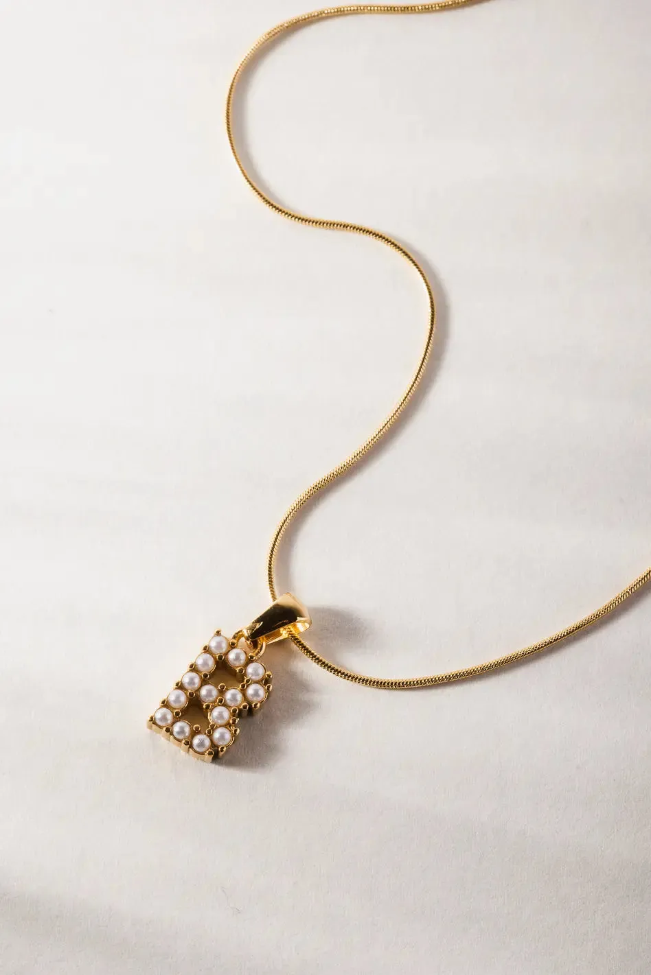 Emily Pearl Initial Necklace - Tarnish Free - FINAL SALE sold by bohme product image thumbnail 3