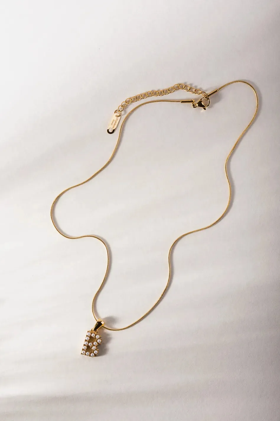 Emily Pearl Initial Necklace - Tarnish Free - FINAL SALE sold by bohme product image thumbnail 4