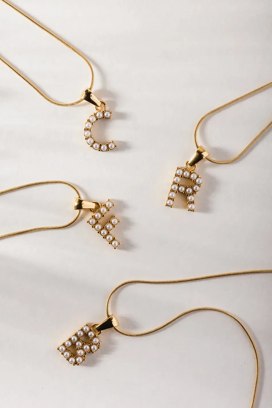 Emily Pearl Initial Necklace - Tarnish Free - FINAL SALE sold by bohme