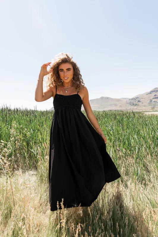 Sabine Midi Dress in Black - FINAL SALE sold by bohme