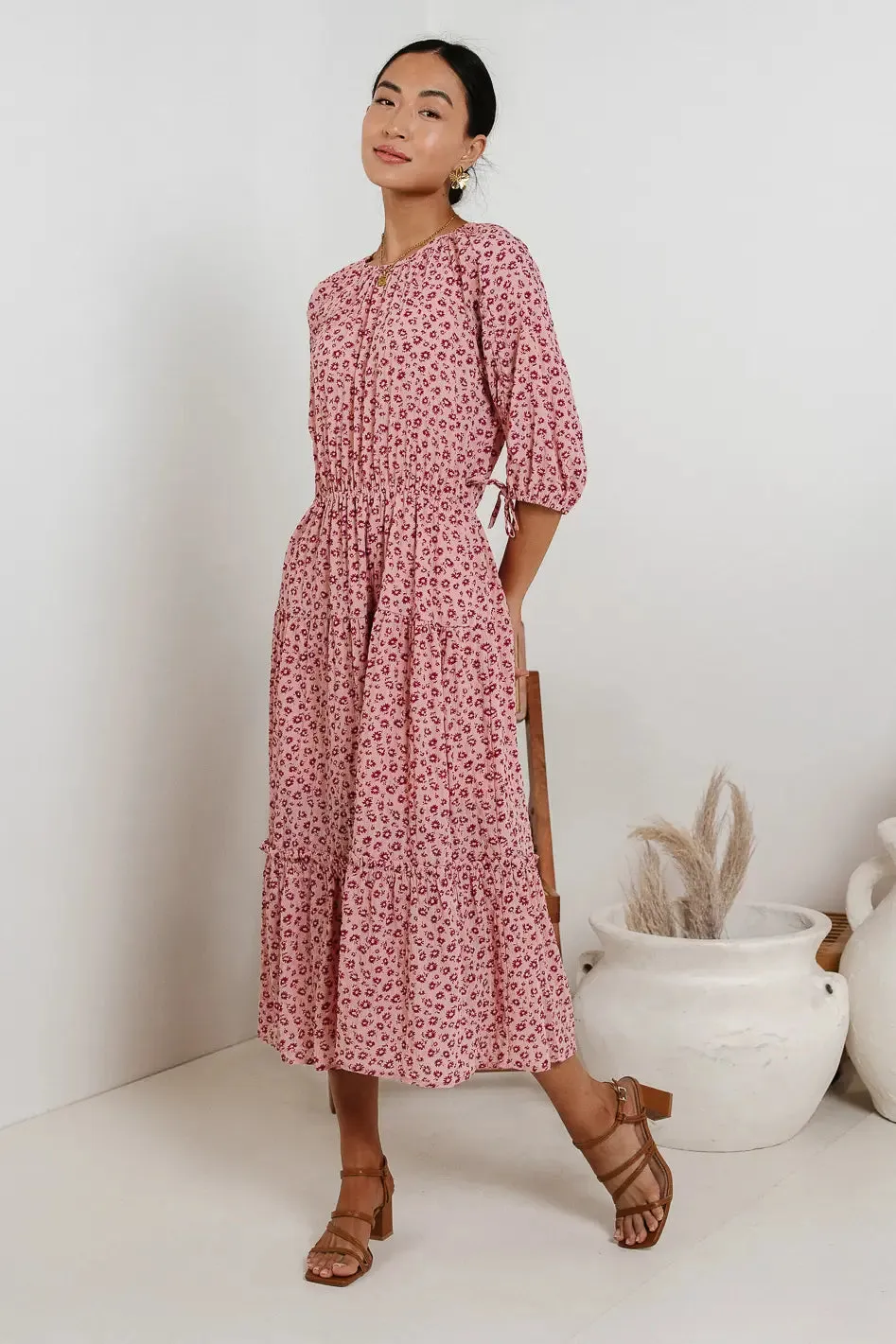 Marlee Midi Dress in Blush sold by bohme product image thumbnail 2