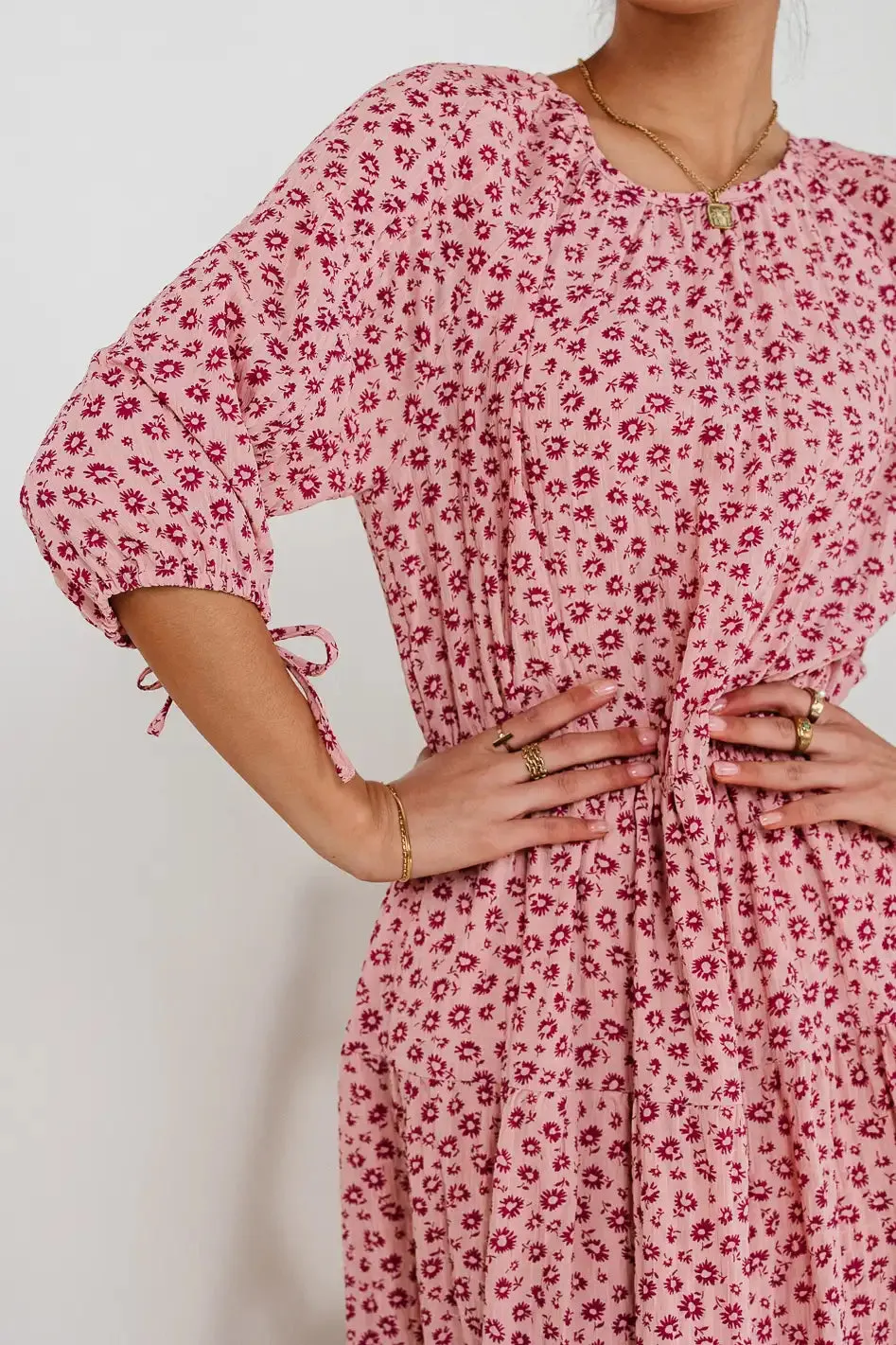 Marlee Midi Dress in Blush sold by bohme product image thumbnail 4