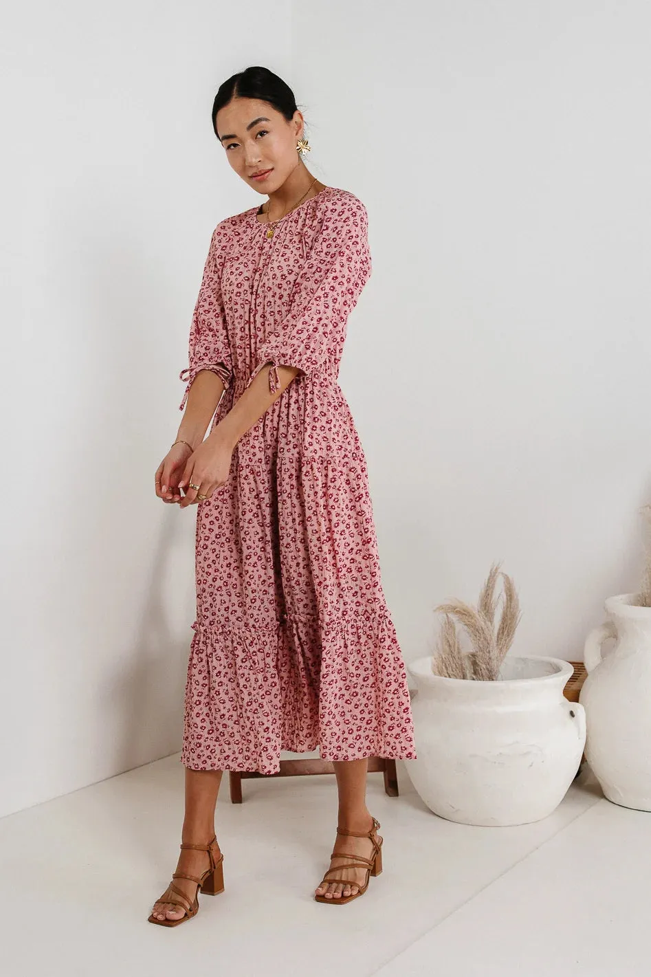 Marlee Midi Dress in Blush sold by bohme product image thumbnail 5