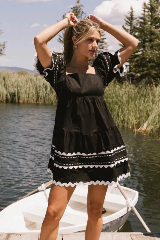 Etzi Ric Rac Dress in Black - FINAL SALE sold by bohme