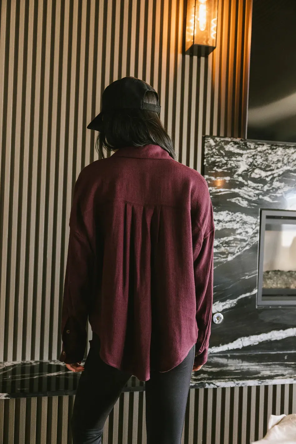 Finley Button Up in Wine - FINAL SALE sold by bohme product image thumbnail 2