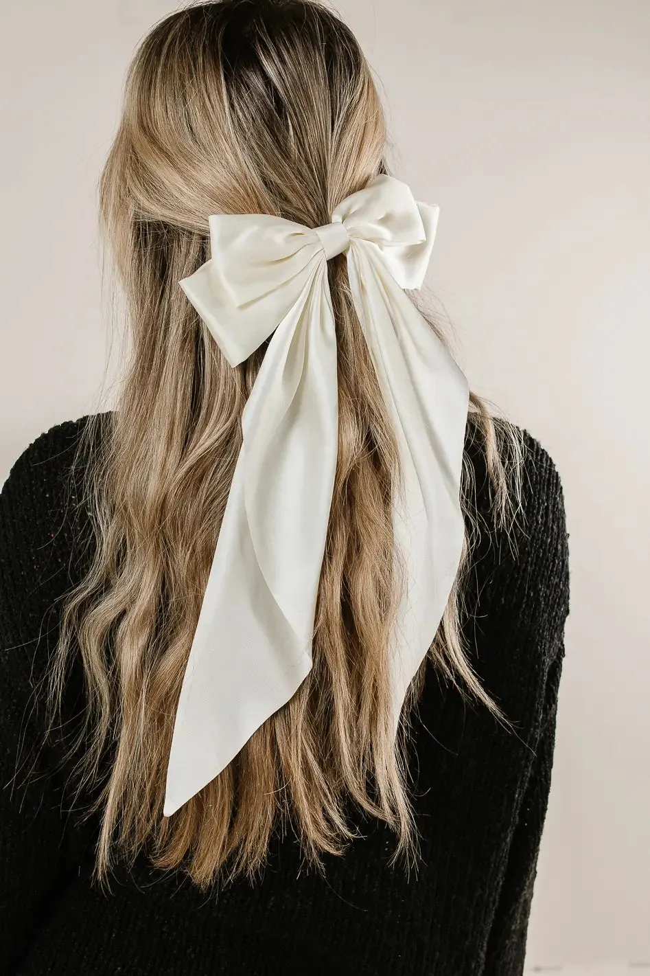 Oversized Bow Hair Clip in White sold by bohme product image thumbnail 2
