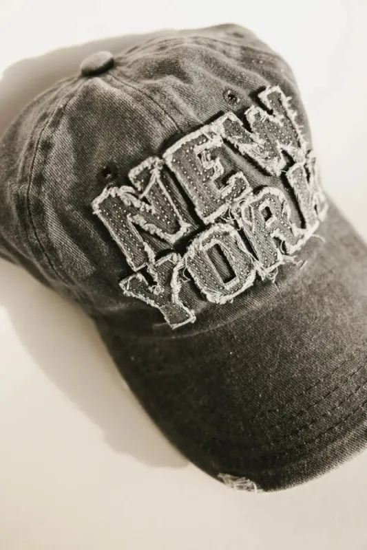 Ripped New York Baseball Call in Grey sold by bohme