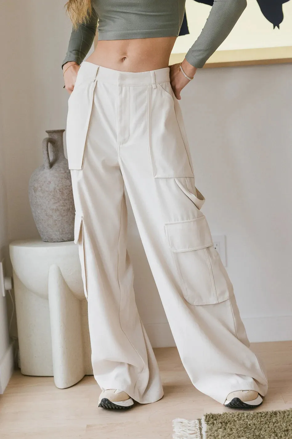 Quinn Utility Pants in Cream - FINAL SALE sold by bohme