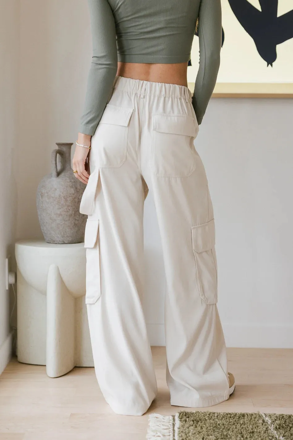 Quinn Utility Pants in Cream - FINAL SALE sold by bohme product image thumbnail 5