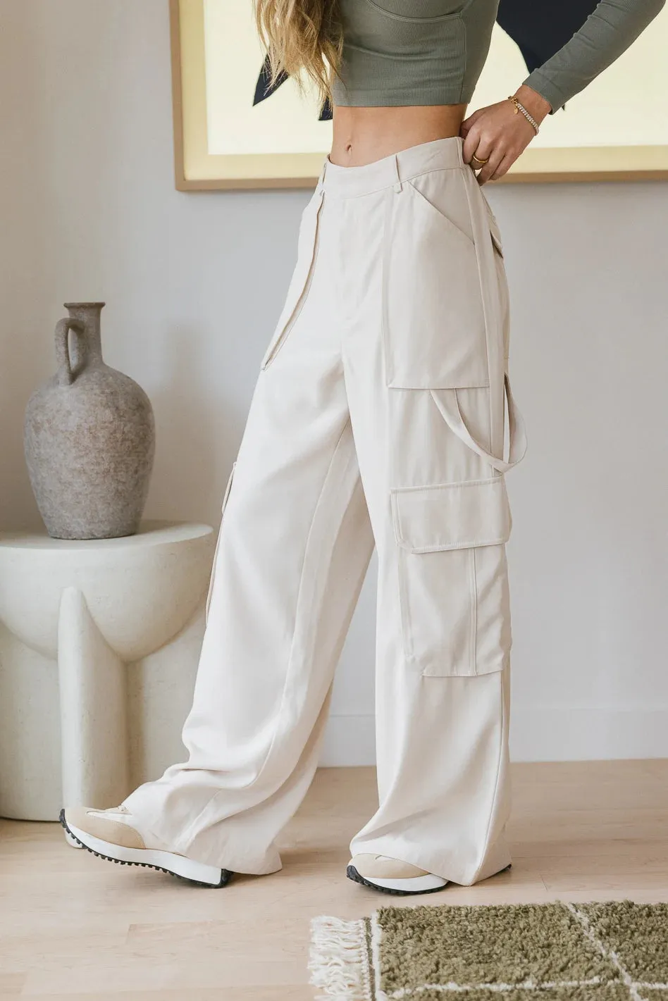Quinn Utility Pants in Cream - FINAL SALE sold by bohme product image thumbnail 4