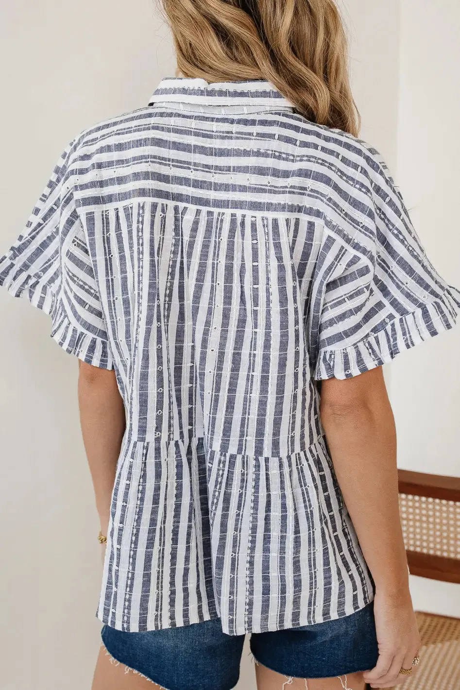 Taylin Striped Peplum Top - FINAL SALE sold by bohme product image thumbnail 3