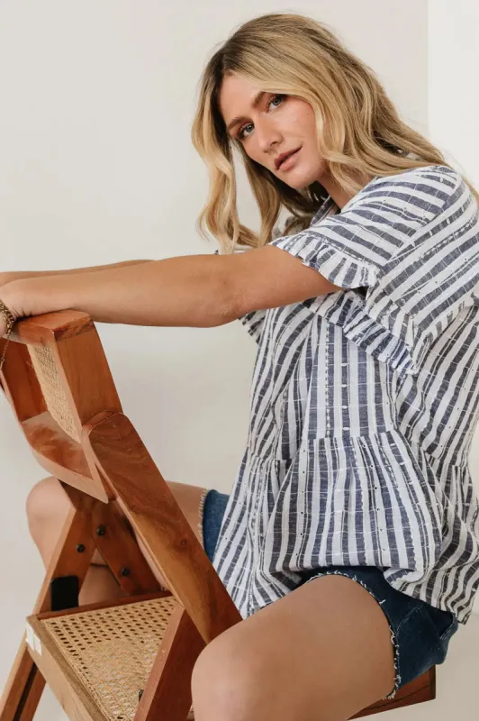 Taylin Striped Peplum Top - FINAL SALE sold by bohme
