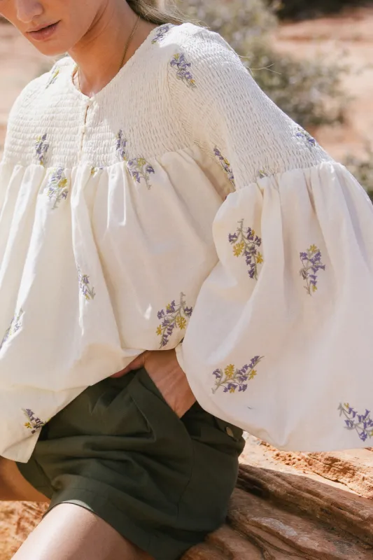 Embroidered Floral Blouse - FINAL SALE sold by bohme