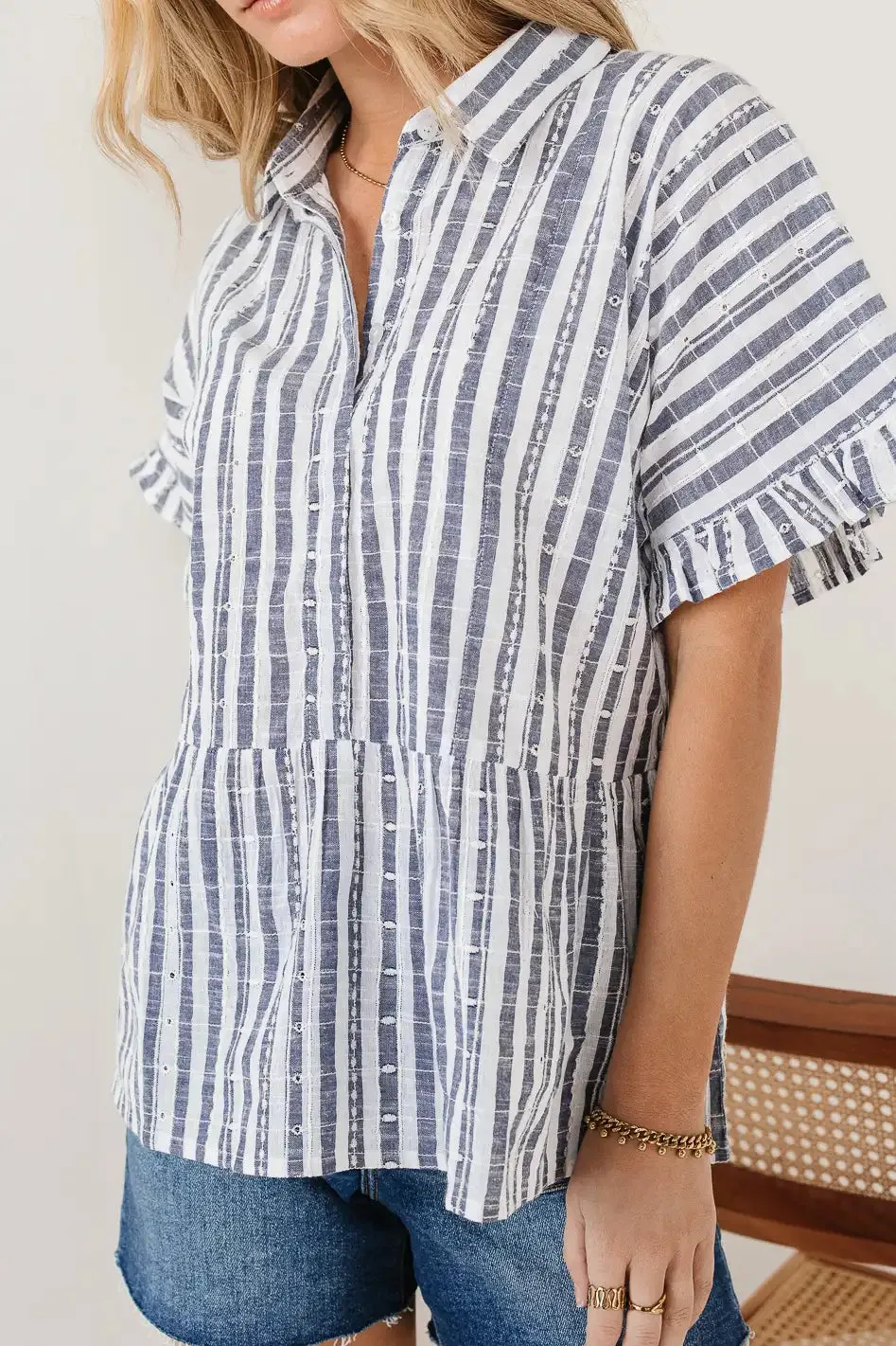 Taylin Striped Peplum Top - FINAL SALE sold by bohme product image thumbnail 5