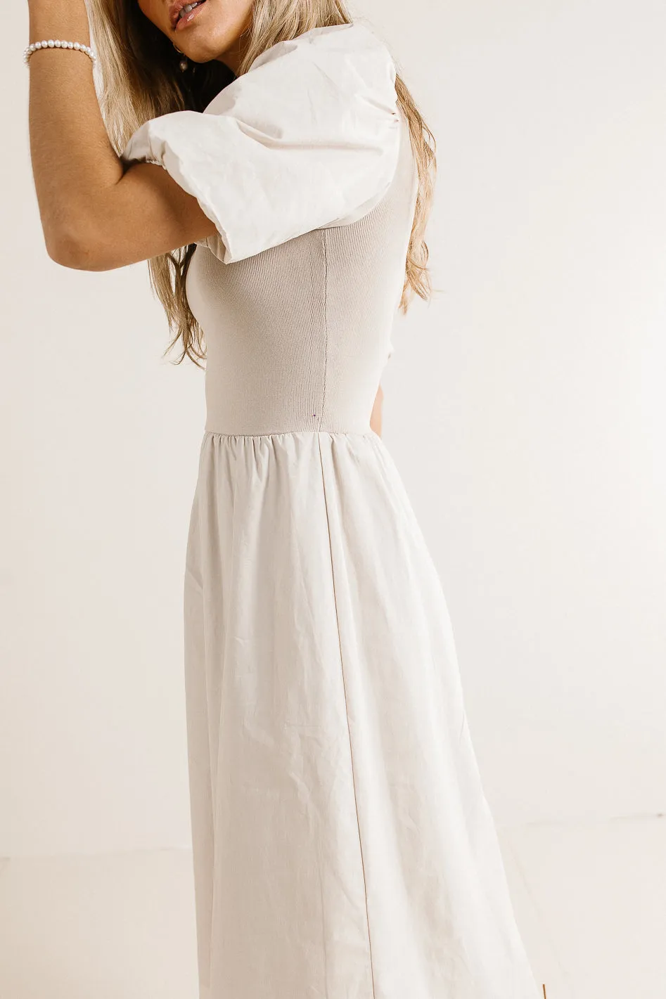 Evelynn Midi Dress in Cream - FINAL SALE sold by bohme product image thumbnail 5