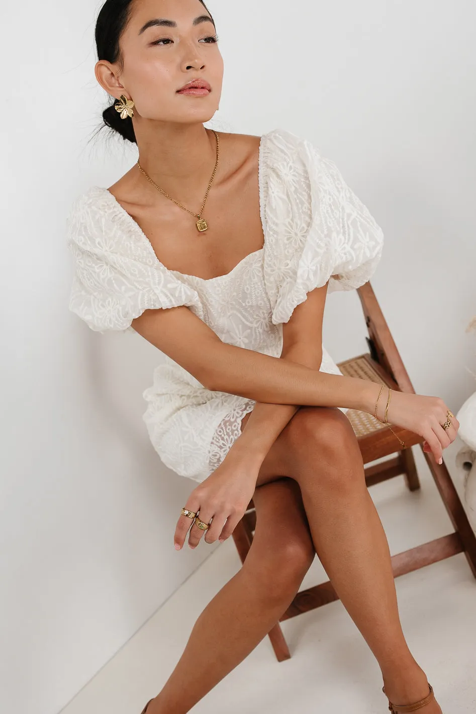 Maye Lace Mini Dress in White - FINAL SALE sold by bohme product image thumbnail 4
