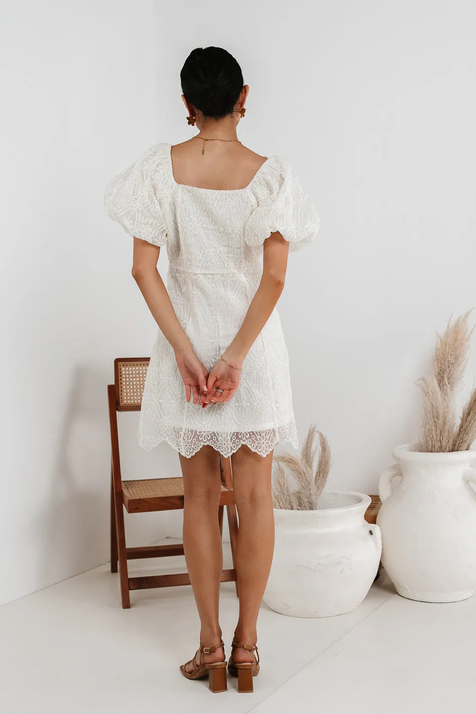 Maye Lace Mini Dress in White - FINAL SALE sold by bohme product image thumbnail 5
