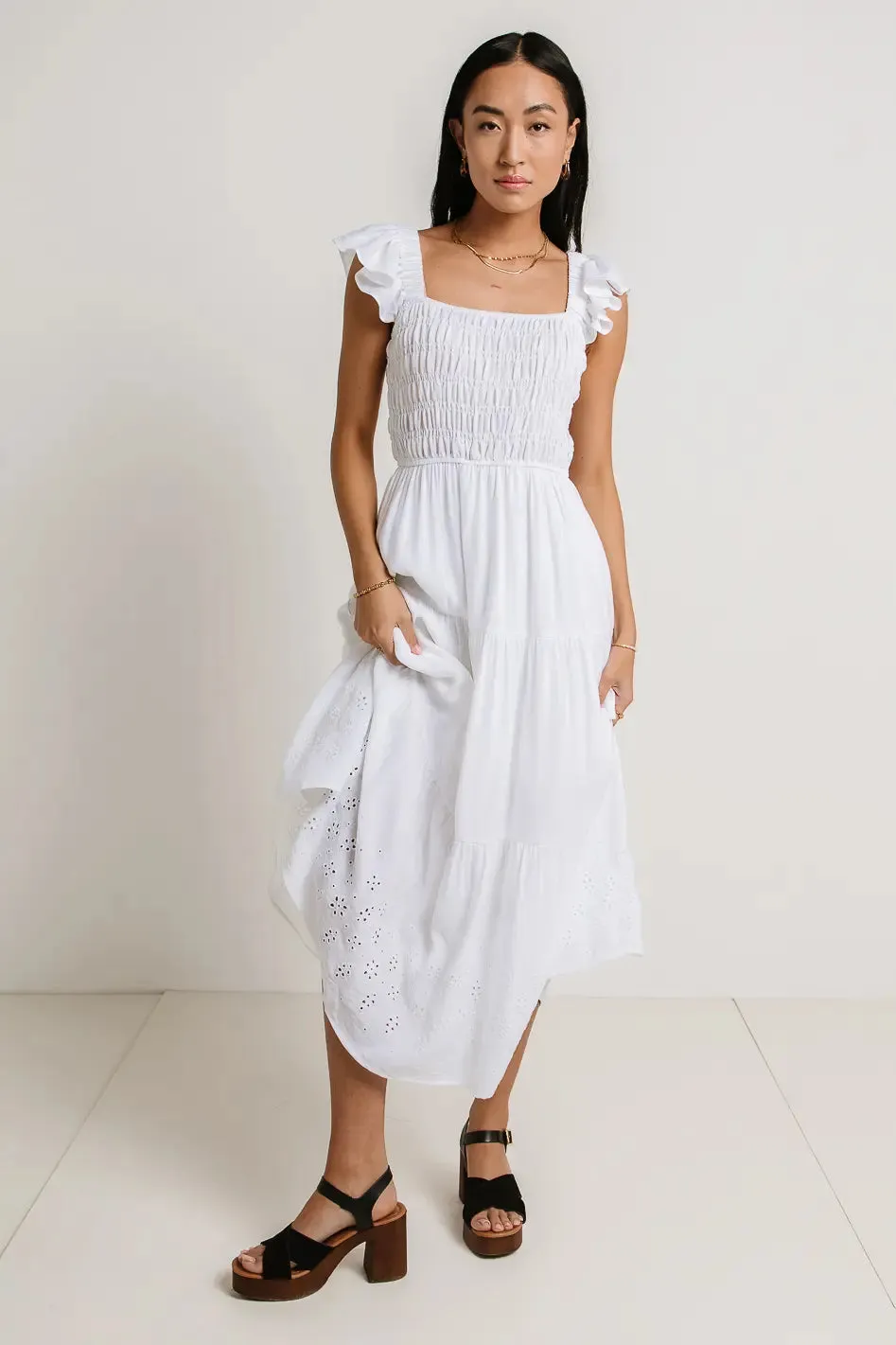 Maxton Midi Dress in White - FINAL SALE sold by bohme product image thumbnail 4