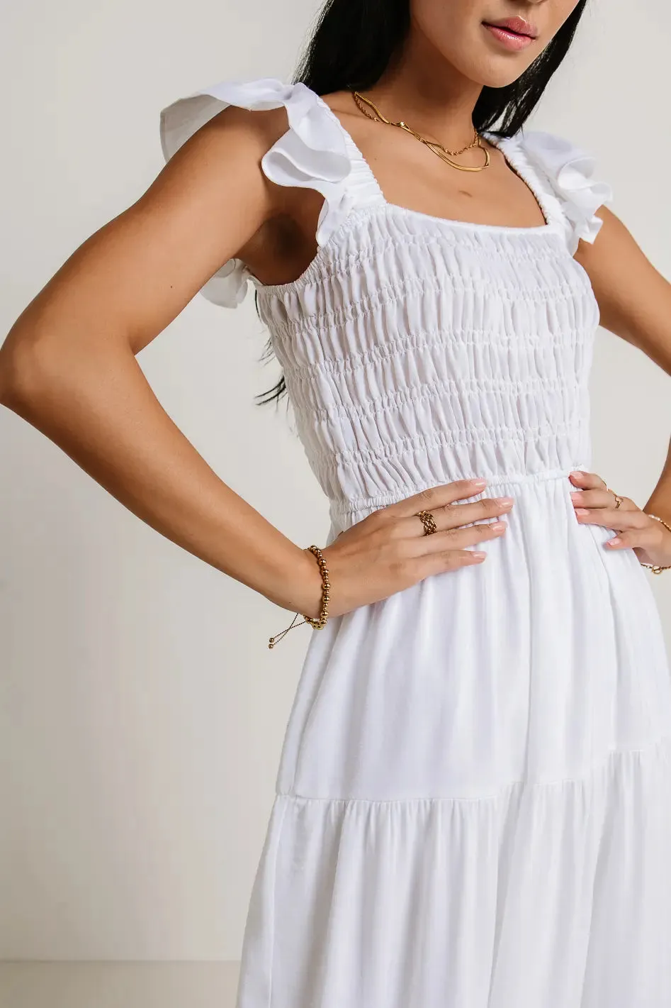 Maxton Midi Dress in White - FINAL SALE sold by bohme