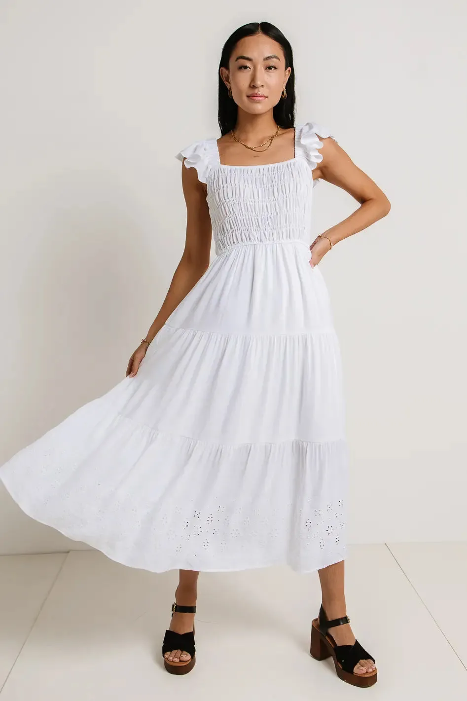 Maxton Midi Dress in White - FINAL SALE sold by bohme product image thumbnail 2