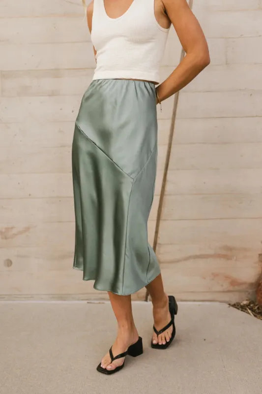 Zada Midi Skirt in Sage - FINAL SALE sold by bohme
