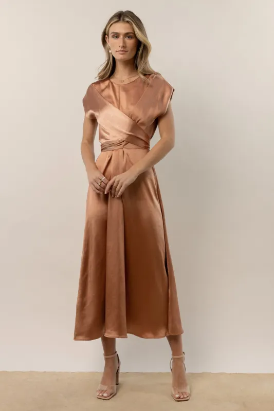 Rosalind Midi Dress in Copper - FINAL SALE sold by bohme